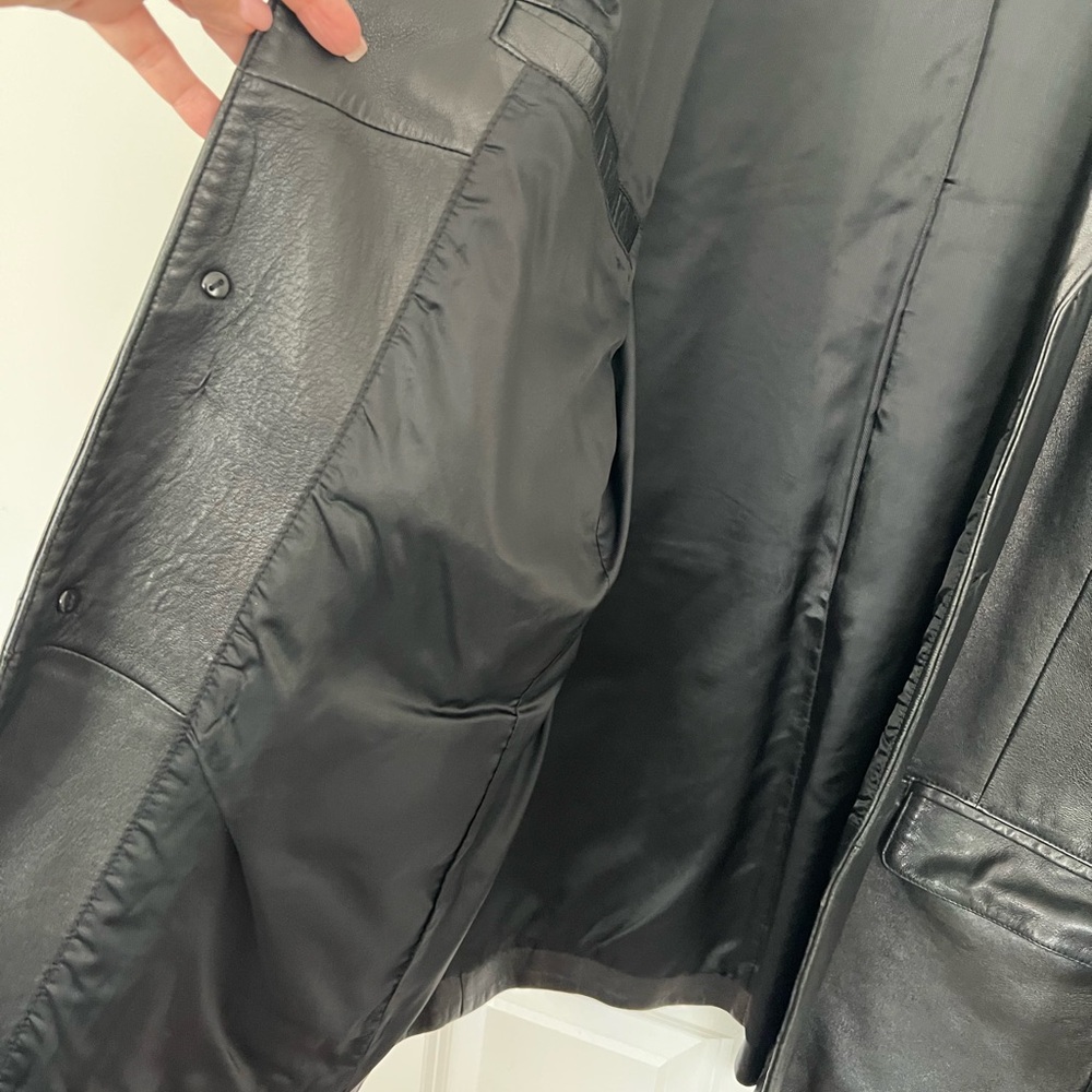 Jones New York Men’s Black Leather Jacket - Size 44L (New without tags) - Picture 4 of 7